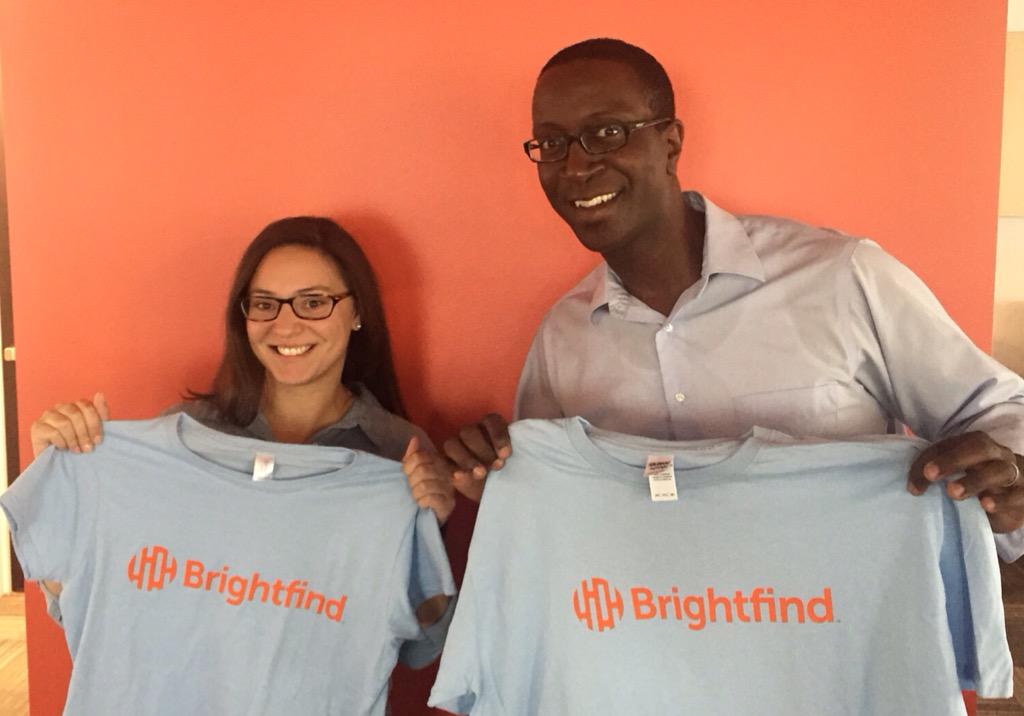 Brightfind's tweet photo. The new Brightfind T-shirts are in!!! We're officially ready to compete with the coolest companies in DC. #dcfest http://t.co/xdYJf38YsJ