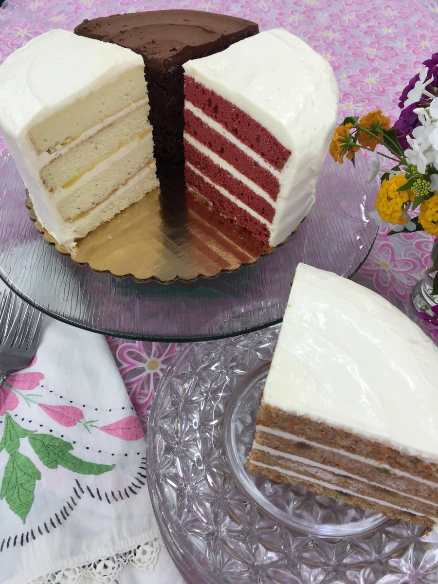 The @ilovedaisycakes Sampler Cake is back! In Sept, try 4 flavors in 1 cake. Or eat 4 cakes. No judgement here