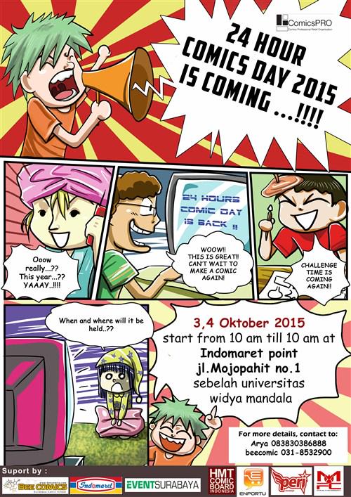 eventsurabaya's tweet photo. 24 HOUR COMICS DAY 3-4 Okt acara buat komik internasional w/ komunitas komik di Indomaret point WM | 083830386888 http://t.co/CKi9FCFb1j