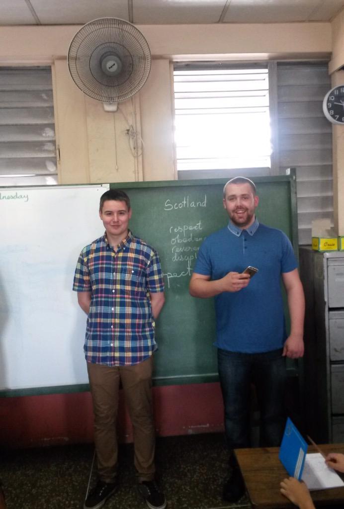 Callum and myself after talking to the children at Tacarigua Primary School this morning! Fantastic experience