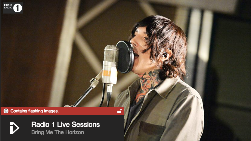 bmthofficial's tweet photo. Catch up on last night's @bbcr1​ session – video now on iPlayer​ http://t.co/l2gm4Rdr0L http://t.co/aw7Xv6vwai