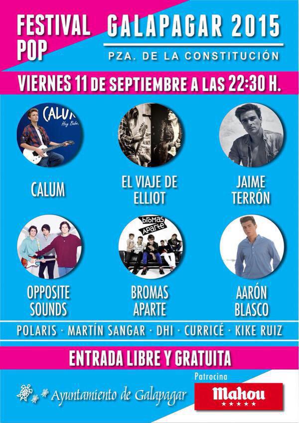 PepsRecordsES's tweet photo. Este viernes 11 de septiembre @CalumHeaslip1 @jaime_terron y @OppositeSounds en el #FestivalPopGalapagar a las 22:30h http://t.co/iyzk7WHvMP