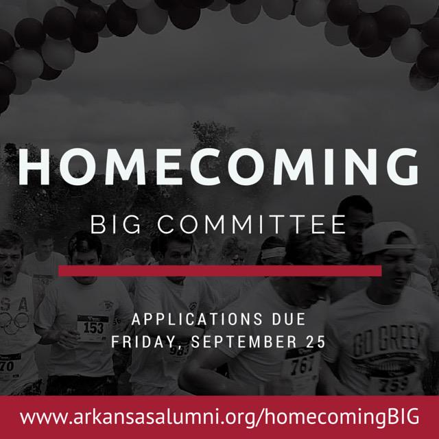 ArkansasSAA's tweet photo. Over 20 apps so for #UARKHomecoming BIG committee! Get involved: leadership experience &amp; exclusive shirt for members! http://t.co/yswpECpFUT