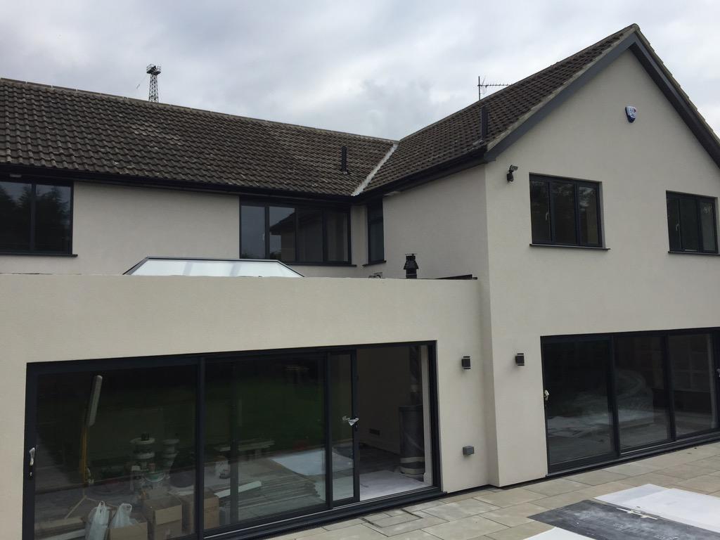 Aluminium sliding patio doors, windows and lantern all fitted by Taylorglaze in #pottersbar <a href="/DGCOS/">DGCOS</a>