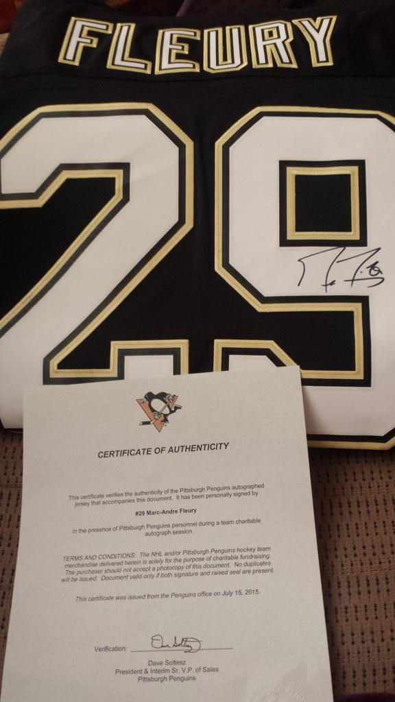 rambobeavers3's tweet photo. @MAF29_ @penguins #favoriteplayer this came in mail today.. So excited to see u in between the pipes this season http://t.co/fWsKMHPDUE