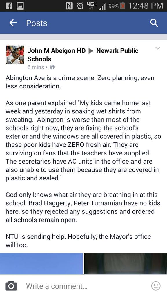 alexj1968's tweet photo. #OneNewark #heat #norelief #injustice #edchat @SSherylyn @ChrisTienken @Newark_UFC @Ani_McHugh @VincentPrieto @AFTNJ http://t.co/bxSKVaugHI