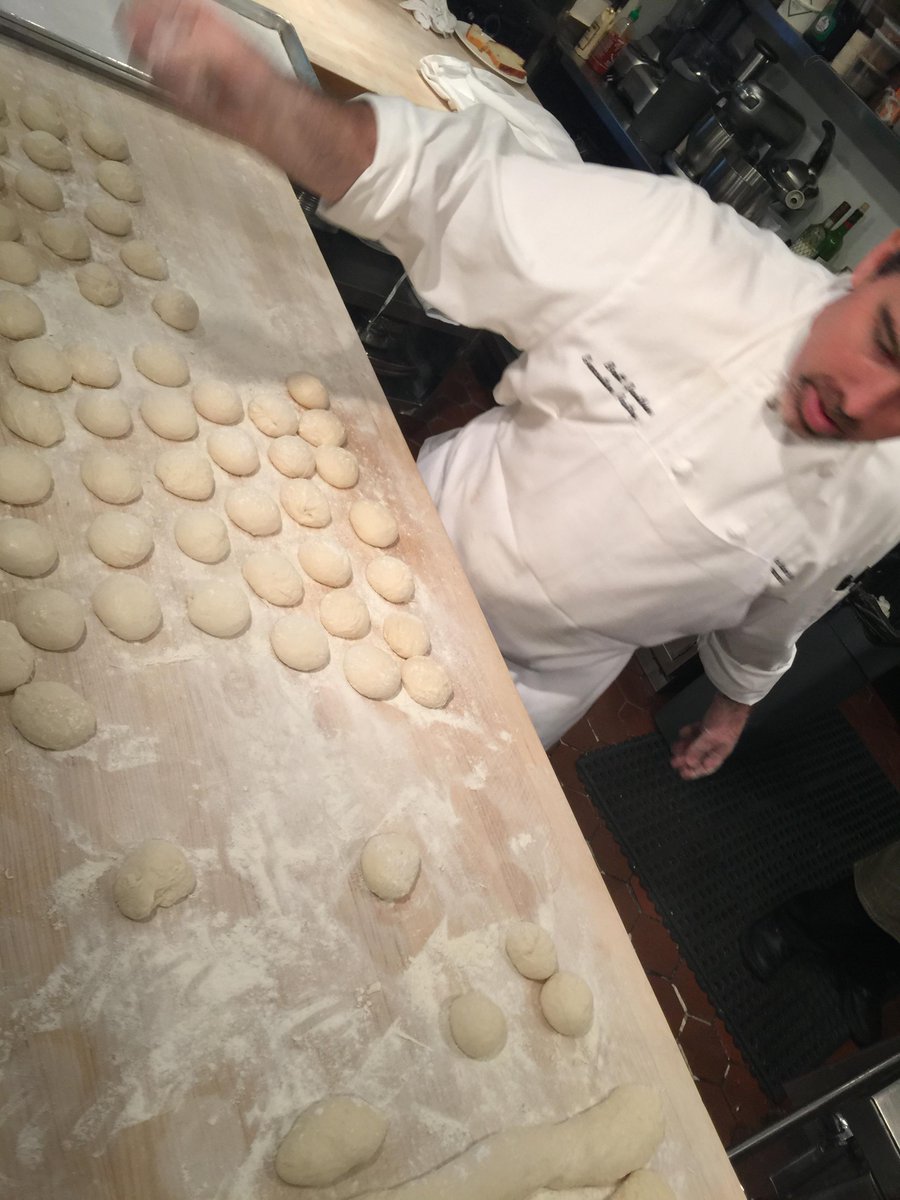 .<a href="/ChefBGauthier/"> Brett Gauthier</a> making french bread for tonights <a href="/NOLABredNOLAFed/">NOLAbredNOLAfed</a> dinner at the <a href="/beardfoundation/">James Beard Foundation</a> with <a href="/ralphbrennan/">Ralph Brennan</a>!