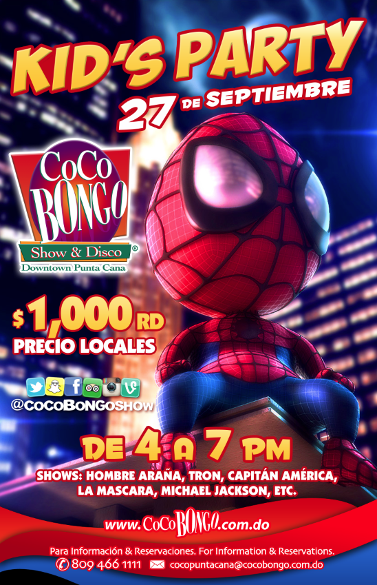 CocoBongoShow's tweet photo. ¡La Tardeada ha llegado a #PuntaCana! ¡Nos vemos el 27 de septiembre!
Precio especial para locales. http://t.co/0VWPcXWCL9
