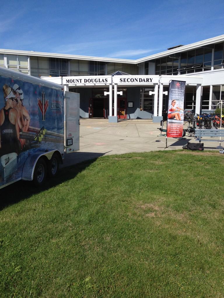 Day 1 of Fall recruitment drive for <a href="/RowToPodium/">RowToPodium</a> and <a href="/GVYRS/">GVYRS</a> .  Thanks Mount Douglas Secondary for hosting us! #row