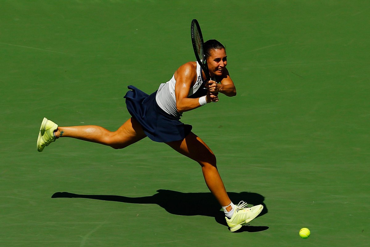 usopen's tweet photo. For the 1st time in the Open Era, two Italian women are into the SFs of a Grand Slam tournament! #usopen #forza http://t.co/8oTxLfDNV1