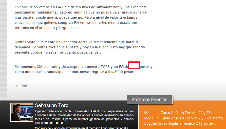 ARENAALFA's tweet photo. Esta era nuestra recomendacion a clentes con ISA

desde entonces se ha valorizado un 29%

#SinRetrovisor http://t.co/7Q4U2MJmBx