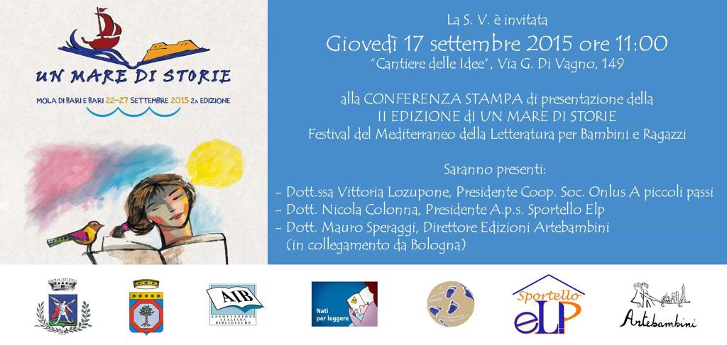 unmaredistorie's tweet photo. #SaveTheDate - Cantiere delle idee, via G. Di Vagno, 149 a Mola di Bari. 17 settembre 2015 http://t.co/AUxl9wGdgQ