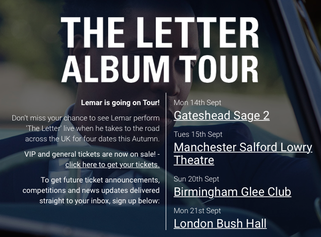 Check me out on the Lemar tour starting next week.
Get all the Details here lemar-online.com