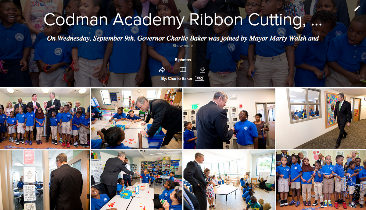 MAGovArchive's tweet photo. Visit flickr to see photos from Governor Baker's visit to #CodmanAcademy today http://t.co/OMdTKLGCm5 http://t.co/NNSrSv2o8I