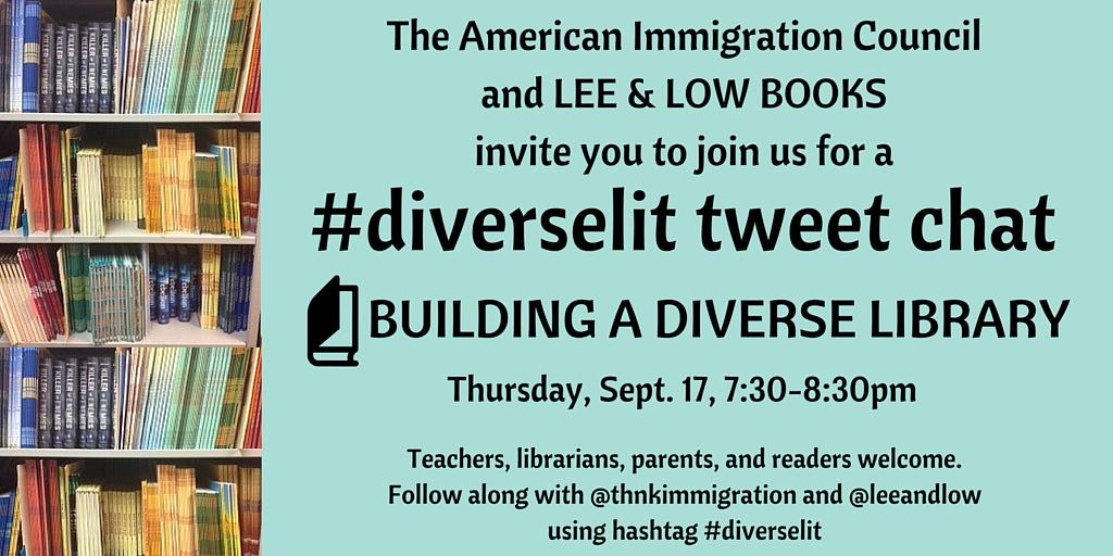 ThnkImmigration's tweet photo. Excited to celebrate #welcomingweek? We are too! Join us for a #diverselit in class tweet chat on  9/17 @7:30pm EST http://t.co/WYDtwxlKLj
