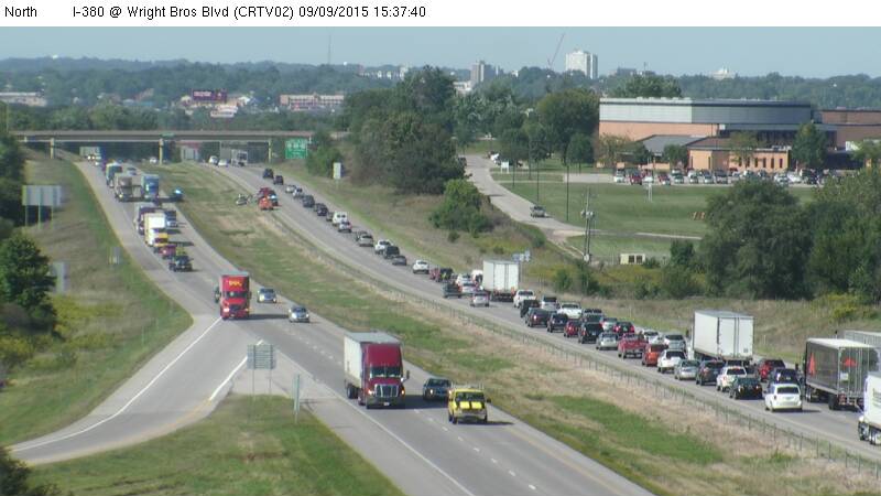 iowasnewsnow's tweet image. TRAFFIC ALERT: NB I-380 Traffic backed up near Wright Bros. Blvd in Cedar Rapids due to a crash.