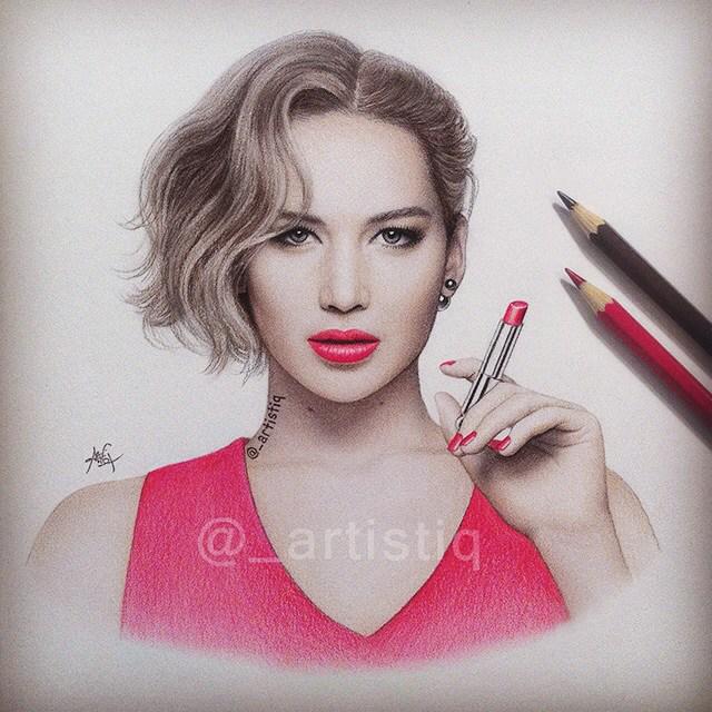 _artistiq's tweet photo. Here's my new drawing of Jen! ❤️ http://t.co/dGMQob4oiC