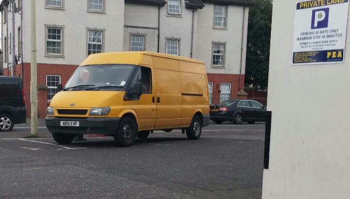 AR51E VF - The clue is in the number plate, this selfish driver in Antrim took up 3 parking bays in Antrim today!
