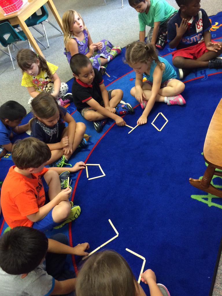 bargarmandi's tweet image. These smarties can sure tell you how many sides and corners 2D shapes have! #shapeexplorers #TeachCENT