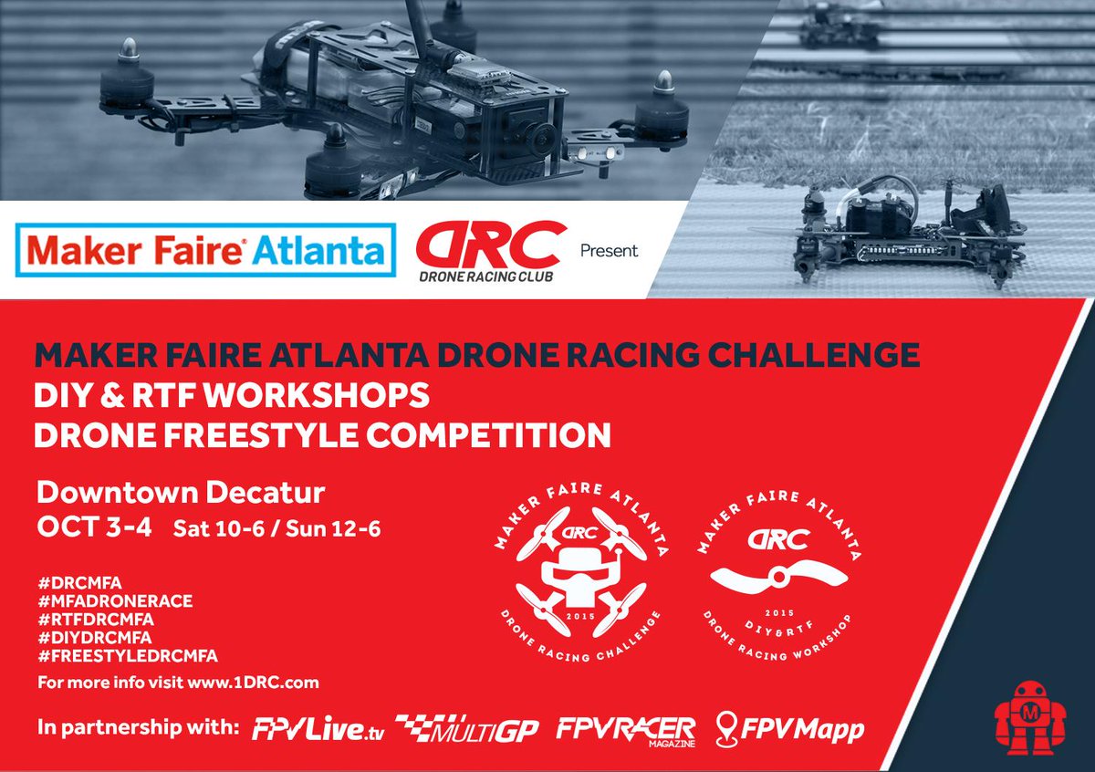 DroneRacingClub's tweet image. Welcome on board AirVuz.com as our sponsor at the Maker Faire Atlanta DRC @DroneRacingClub