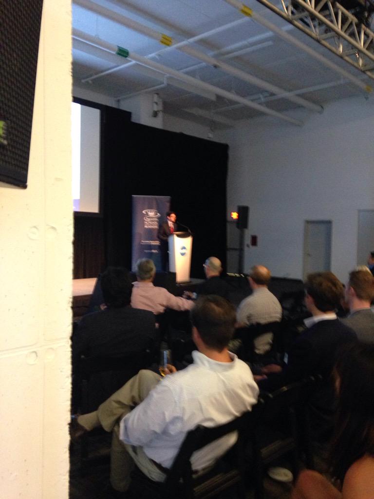 QVentureNetwork's tweet photo. #QVNetwork it's a packed house introductions and @SeanSilcoff beginning right now @QSB #blackberry http://t.co/28l7mftsMA