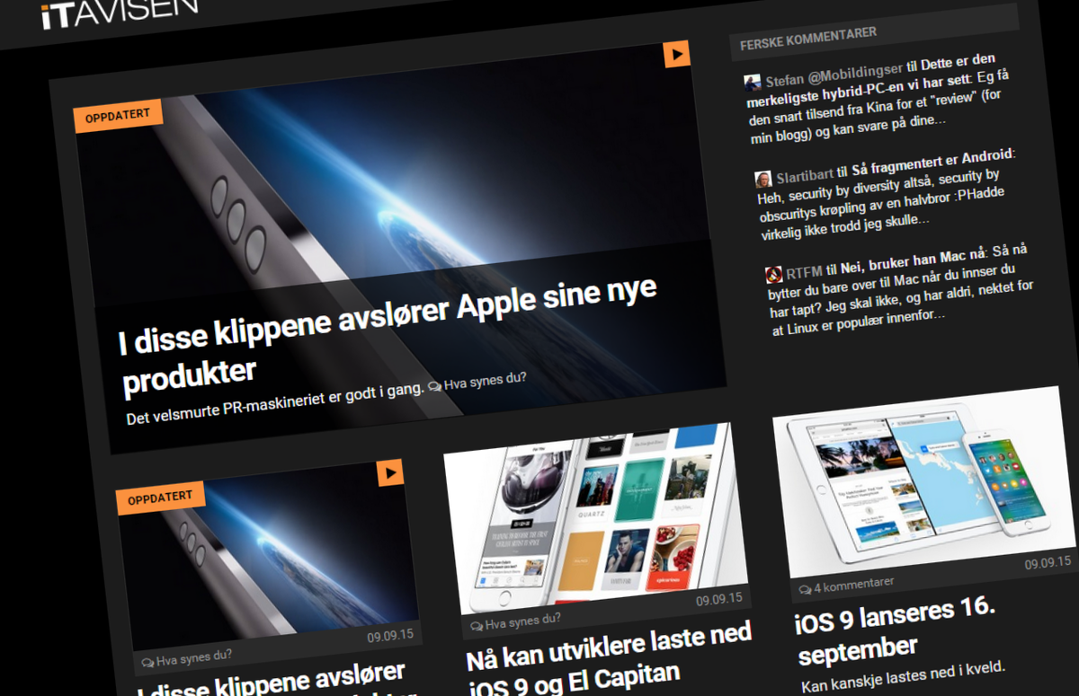 ITavisen's tweet image. Prøv ITavisens nye, mørke grensesnitt. itavisen.no/2015/09/10/sli… #itavisen