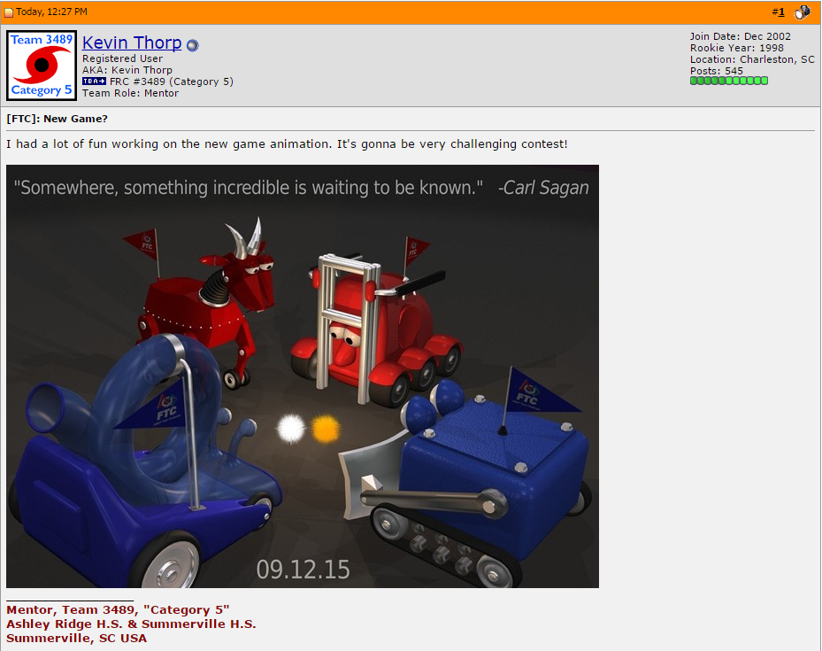 Lazybotts's tweet photo. @FTCTeams #omgGameHints #2015FirstTechChallenge Check out this post from http://t.co/Jk6Oop1y5m. We get animation!! http://t.co/vTqSlYXX7m