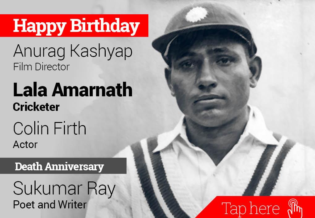 Homage Sukumar Ray. Happy Birthday Anurag Kashyap, Lala Amarnath, Colin Firth 