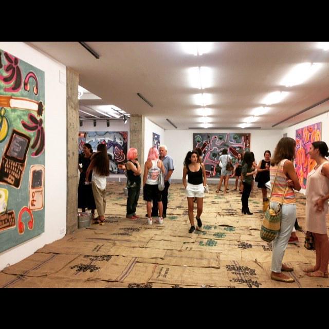 jmjrogers's tweet photo. Katherine Bernhardt 'Pablo and Efrain' opening at @v_over_m #venusovermanhattan #katherine… http://t.co/kZGmlfu4Hq http://t.co/iVohhBpn6D
