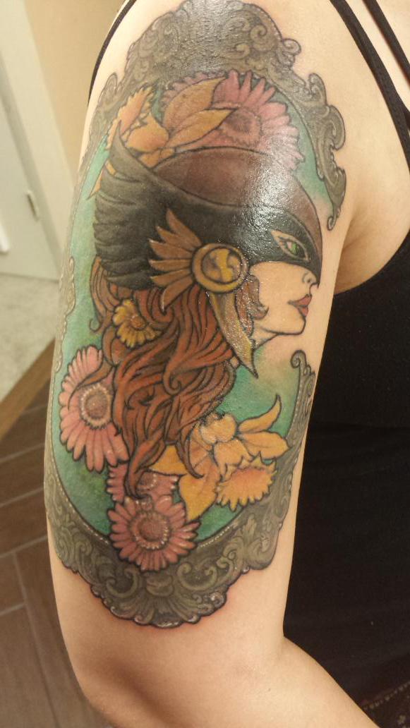 Jenypher27's tweet photo. @amy_geek just got my Hawkgirl piece finished! http://t.co/XGepeQICBH