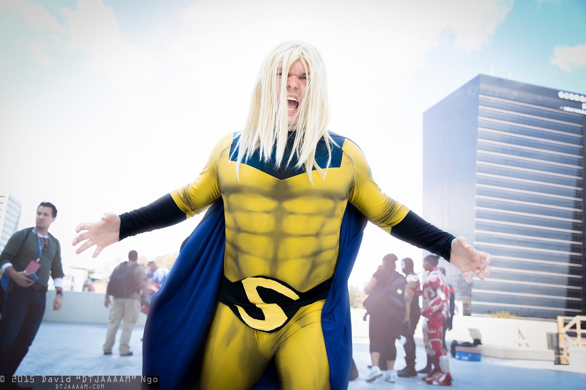 “Uncommon Marvel costumes: Sentry, Helen Cho, Mojo, and Arcade. #cosplay #d...
