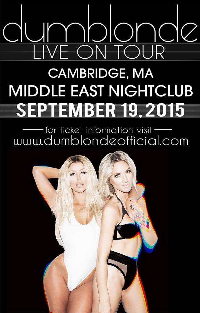LuckyThreeMusic's tweet photo. Can't wait to watch @aubreyoday &amp; @shannonbex #slay @ @mideastclub for their 1st @dumblondemusic show in Boston, MA❤️ http://t.co/SLW9ZJs5J2