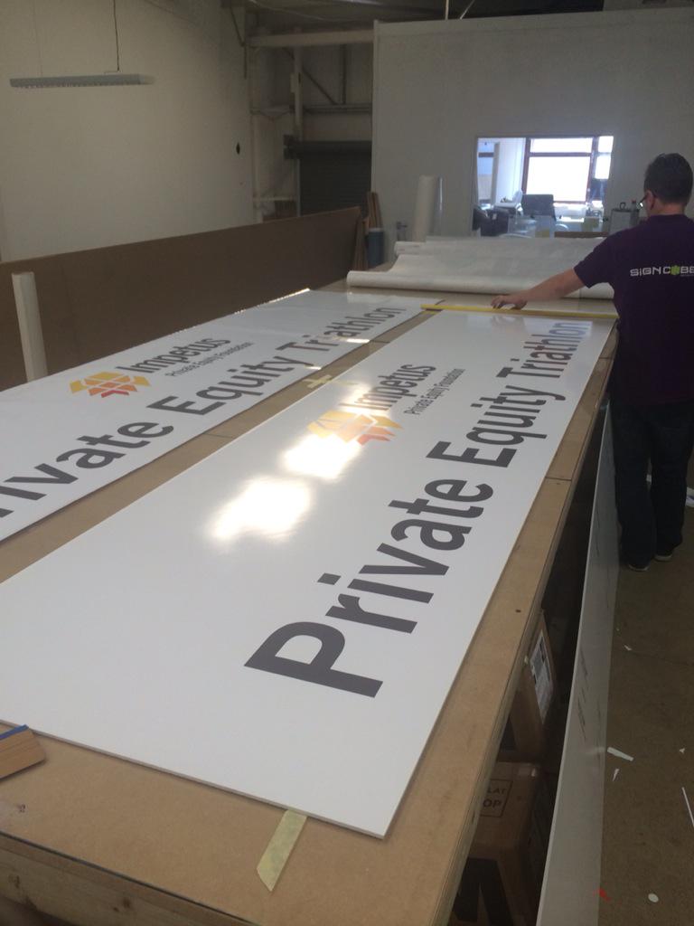 SignCube's tweet photo. Finishing off some signs for the upcoming @ImpetusPEF #triathlon #signmaking #signcube http://t.co/HV2AptwSR9