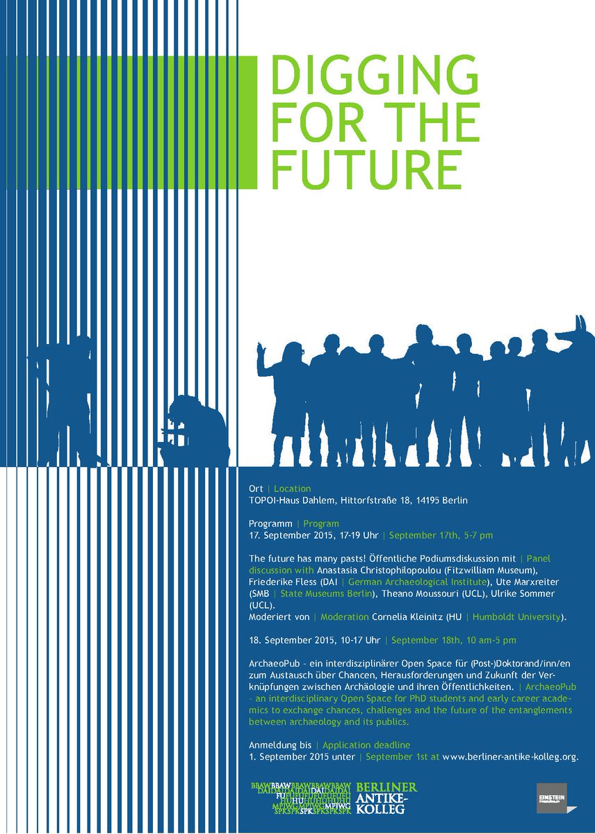 Veranstaltung im Topoi-Haus Dahlem am 17. &amp; 18. 09. "Digging for the Future"  facebook.com/deguwa/posts/5… #Archäologie
