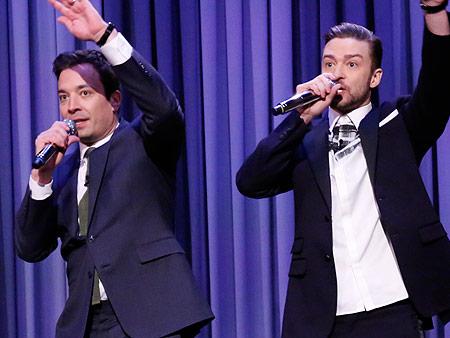 people's tweet photo. Justin Timberlake and Jimmy Fallon perform the History of Rap Part 6 http://t.co/G9idLImqUR http://t.co/IZx5ykPanh