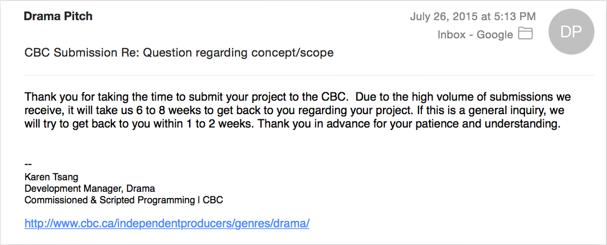 suburban_cowboy's tweet photo. @CBC I emailed #IndependentProducers on 26/7 asking about the program, got an auto-response &amp; no answer since. #CBC http://t.co/GVzWn53nAU