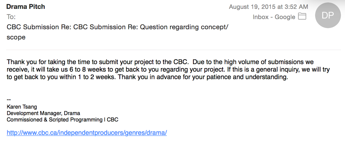 suburban_cowboy's tweet photo. @CBC I waited a week, 2, 3, 4 weeks later, I emailed #IndependentProducers again, auto-response and nothing since. http://t.co/piUKgVNqXu
