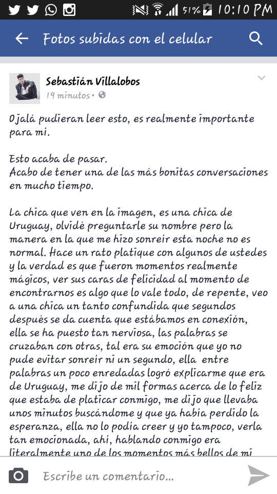 mariayjustin46's tweet photo. Eres todo un amor! @villalobossebas me encantas! Te amo! Recuerda!! AGUACATE!😂😍 #MisPDC http://t.co/WLECshQ7DZ