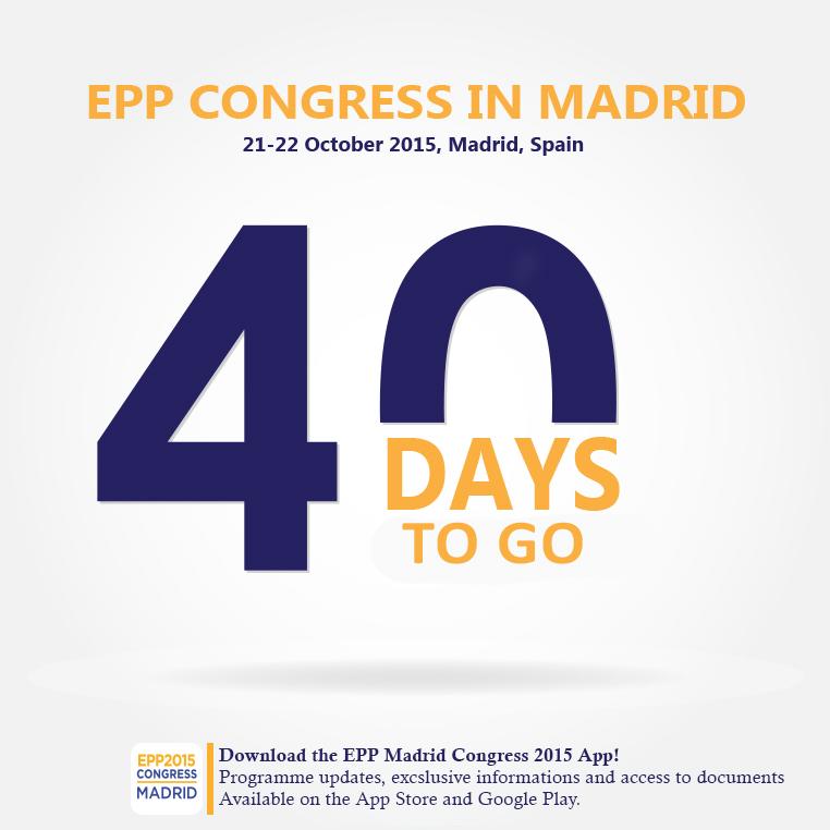 EPP's tweet photo. 40 days to go to the EPP Congress! Find out more about it: http://t.co/ZiQfth1PD9 #EPPMadrid http://t.co/dFBu4AuUlg