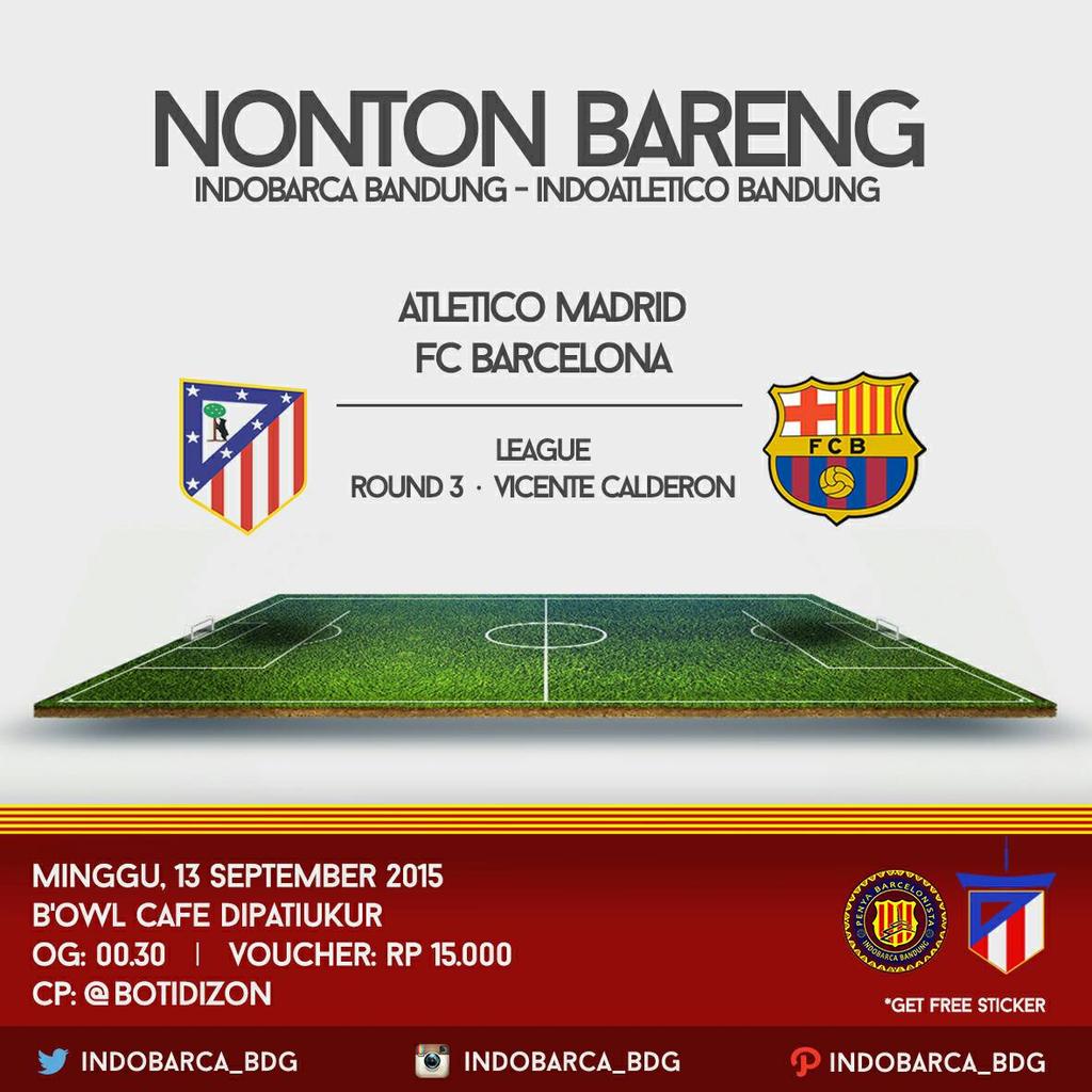 INDOBARCA_BDG's tweet photo. #Nobar ATM v #FCB | Minggu, 13/9-OG 00.30 WIB | B'owl Cafe http://t.co/gCjW1ukmm7 @Cules_Banjaran @CULES_UNISBA @culesunpas_BDG @Cules_Lpkia
