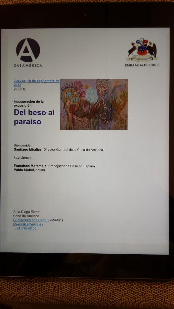 Esta tarde inauguración en Casa de América, Madrid