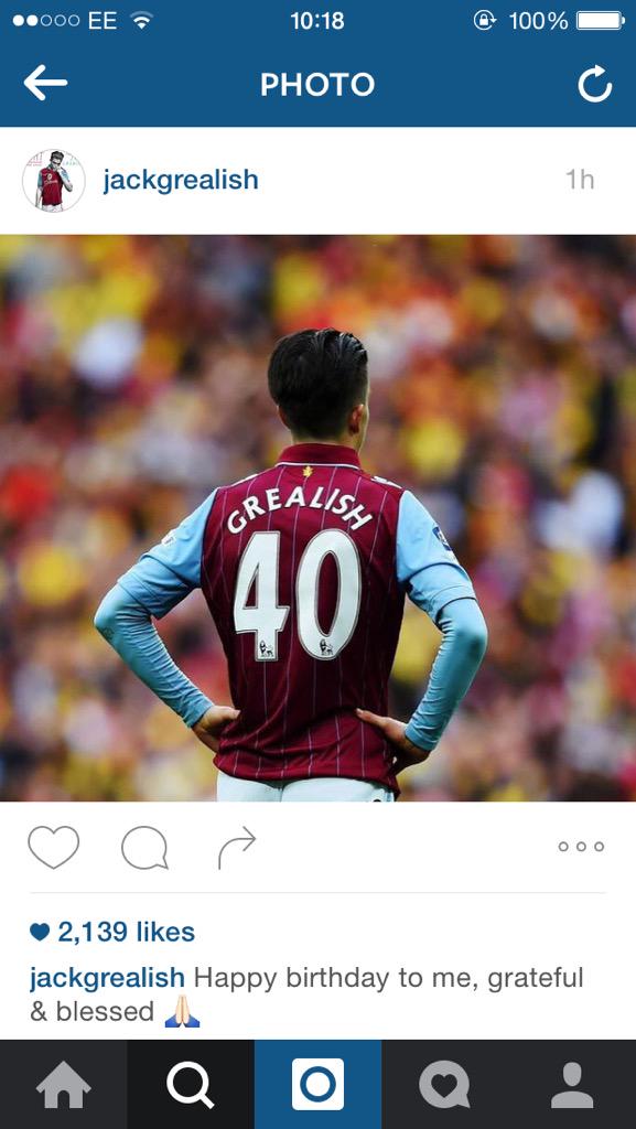 Did jack grealish really just wish himself a happy birthday on Instagram with a photo of himself 
