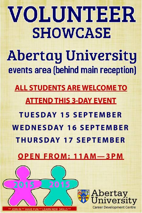 bridgefmdundee's tweet photo. Interested in joining us? We will be at @AbertayUni on September 16th to be part of this! #abertayvolunteershowcase http://t.co/1VK6axbFNU
