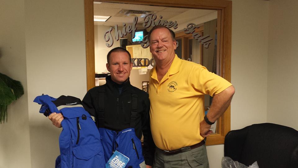 CurtQuesnell's tweet photo. Nico Bennet stopped by to pick up the Ice Armor Edge suit he won with NCOR Sweepstakes...Congrats. #Clam #IceArmor http://t.co/YIRhSDnwdw