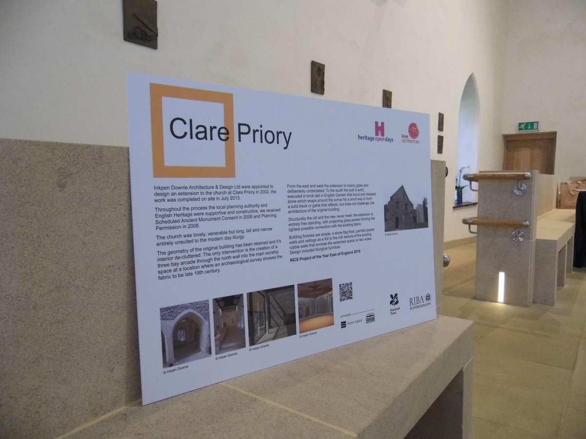 RIBAEast's tweet image. @InkpenDownie thanks for Clare Priory church tour: a beautiful worship space @LveArchitecture @heritageopenday #HODs