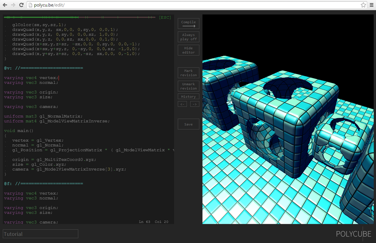 polycu_be's tweet photo. http://t.co/YNAtycxYSO PolyCube BETA (for Chrome #webgl): history of revision, #glsl shaders with rendering logic http://t.co/LX5J98sqHD