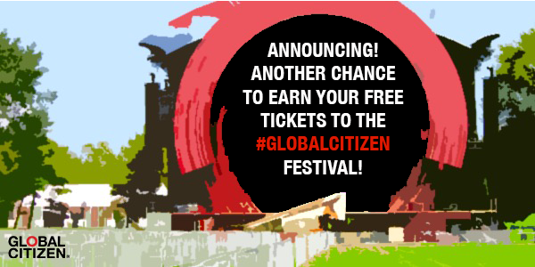 GlblCtzn's tweet image. Announcing! The last chance to win your #GlobalCitizen Festival tix with action journey #5— glblctzn.me/1iuP9vu
