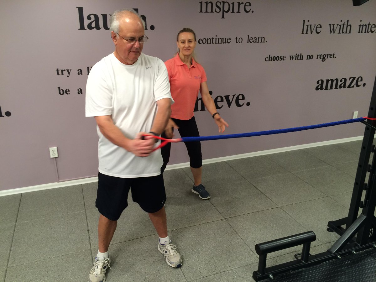WellnessStudioM's tweet photo. If you are over 60 and still want to play golf this exercise is a must! 
Resistance band side twist #wellnessstudiom http://t.co/NZqYIkoRCU