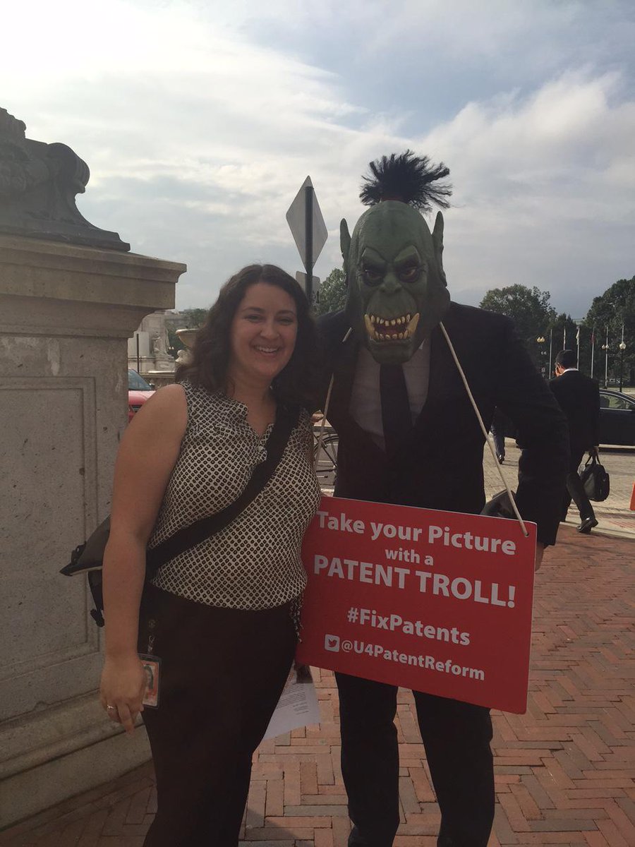 U4PatentReform's tweet image. If you spot a patent troll today be sure to snap a pic, then tell your member of Congress it&apos;s time to #fixpatents!