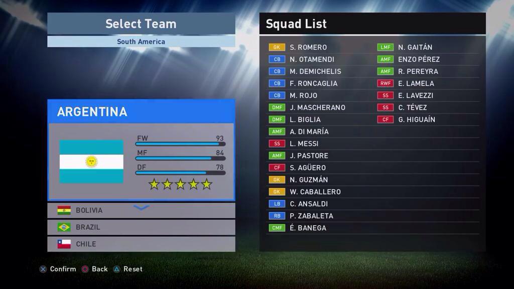 Wepesjp ドイツ在住 ウイイレ16ナショナルチーム スペイン イタリア アルゼンチン チリ Pes16 ウイイレ16 Http T Co 94twh1zzzy